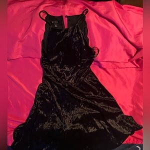 BCX Black Satin Flowing Mini Dress